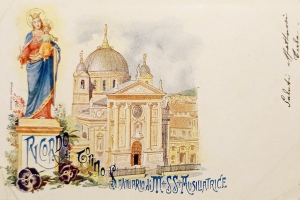 Cartolina - Ricordo di Torino - Santuario di Maria Ausiliatrice …