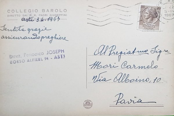 Cartolina - Collegio Barolo ( Cuneo ) - Cappella - … | Immagine Gallery 2