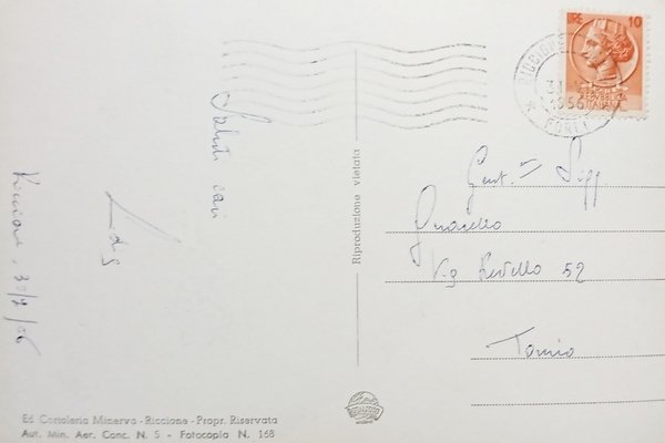 Cartolina - Riccione dall'Aereo - Panorama - 1956 | Immagine Gallery 2