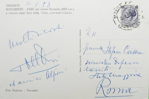 Cartolina - Tarcento - Monumento - Faro sul Monte Bernadia … | Immagine Gallery 2