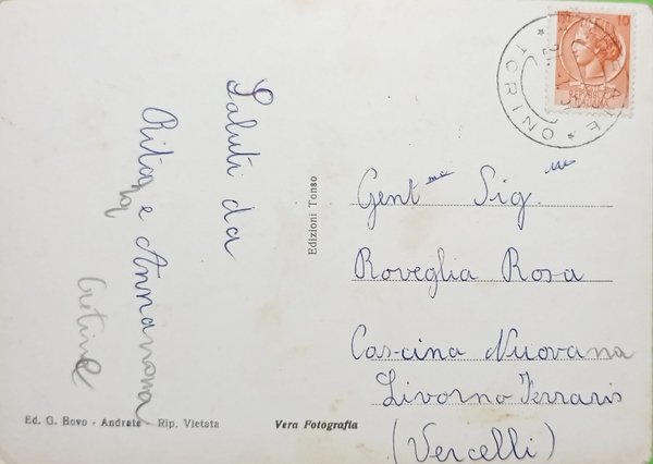 Cartolina - Saluti da Andrate - Vedute diverse - 1955 …