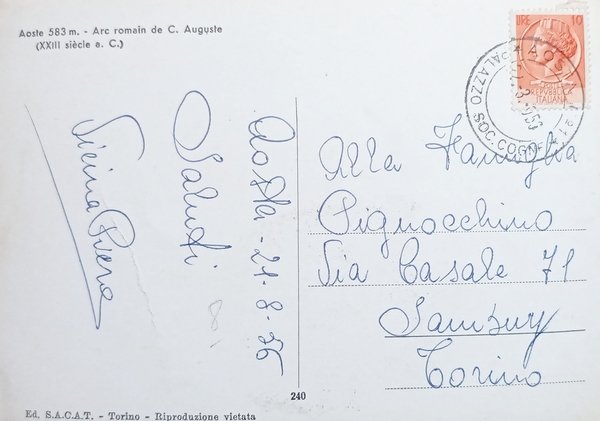 Cartolina - Aosta - Arco Romano di Cesare Augusto - …