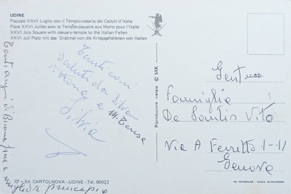 Cartolina - Udine - Piazzale XXVI Luglio con il Tempio …