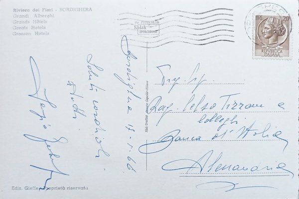 Cartolina - Riviera delle Palme - Bordighera - Grandi Alberghi …