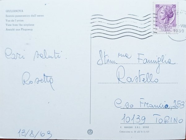 Cartolina - Giulianova - Scorcio panoramico dall'aereo - 1969 | Immagine Gallery 2