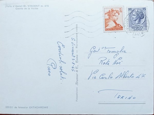 Cartolina - St. Vincent (Valle d'Aosta ) - Casino de …