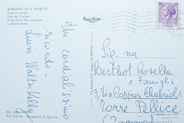 Cartolina - Borghetto S. Spirito - Veduta aerea - 1970