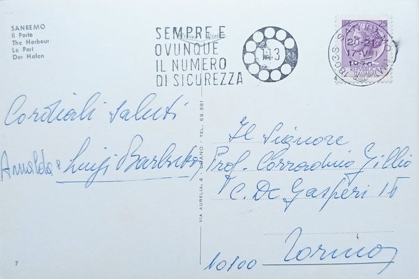 Cartolina - Sanremo - Il Porto - 1970