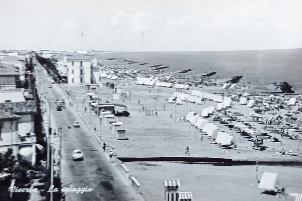 Cartolina - Viserba - La Spiaggia - 1961