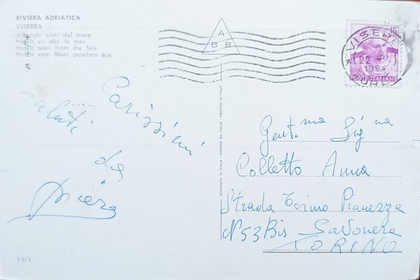 Cartolina - Riviera Adriatica - Viserba - Alberghi visti dal …