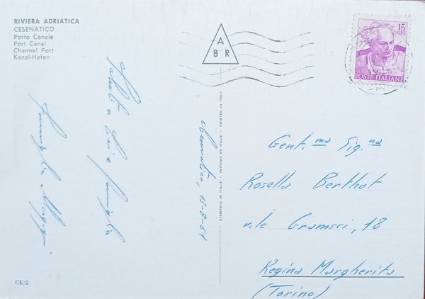 Cartolina - Riviera Adriatica ( Cesenatico ) - Porto Canale …