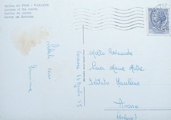 Cartolina - Varazze - Giardini Centrali - 1959