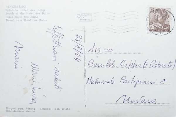 Cartolina - Venezia Lido - Spiaggia Hotel des Bains - …