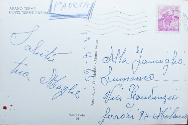 Cartolina - Abano Terme (Padova) - Hotel Terme Patria - …