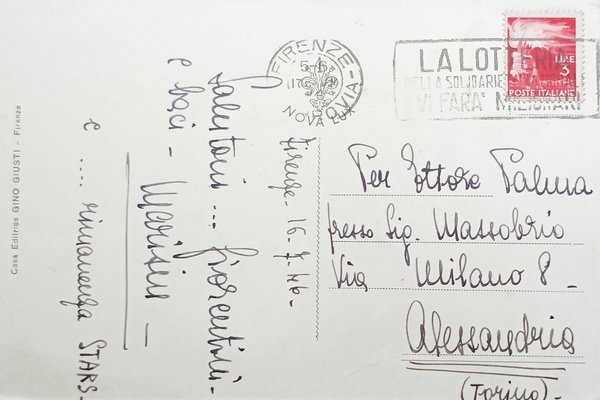 Cartolina - Firenze - Vasca della Fortezza - 1946