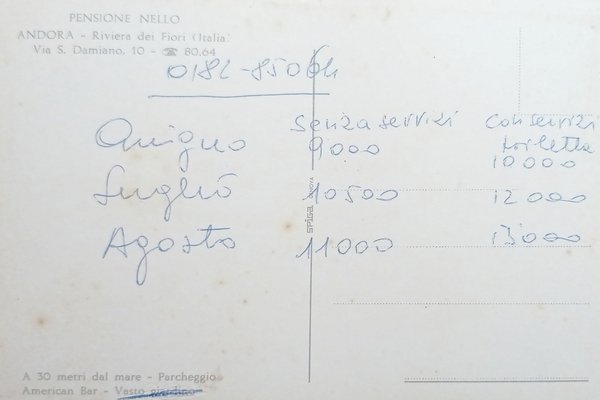 Cartolina - Pensione Nello - Andora - Riviera dei Fiori …
