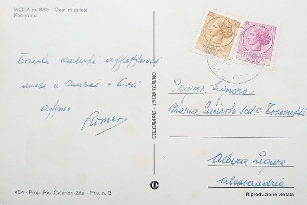 Cartolina - Viola ( Cuneo ) - Oasi di Quiete …