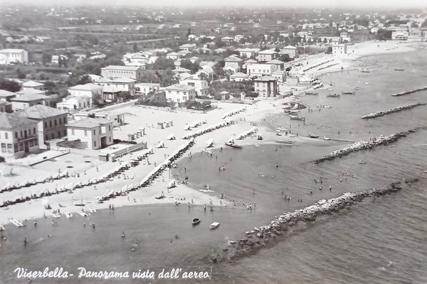 Cartolina - Viserbella - Panorama visto dall'Aereo - 1957