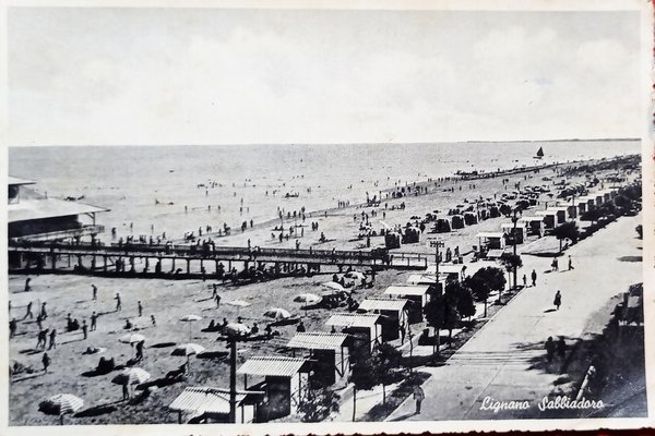 Cartolina - Lignano Sabbiadoro ( Udine ) - 1952