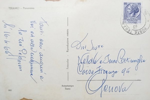Cartolina - Teramo - Panorama - 1965