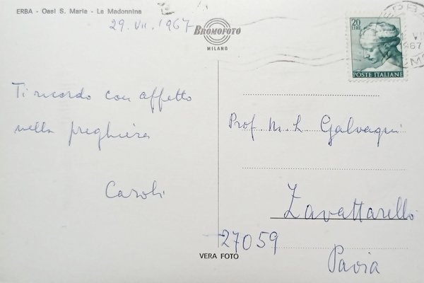 Cartolina - Erba - Oasi Santa Maria - La Madonnina …