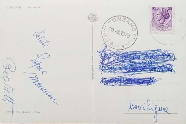 Cartolina - Conzano (Alessandria) - Panorama - 1970