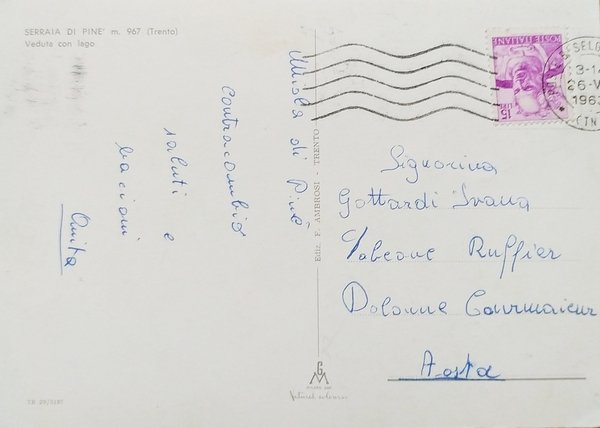Cartolina - Serraia di Pinè ( Trento ) - Veduta …