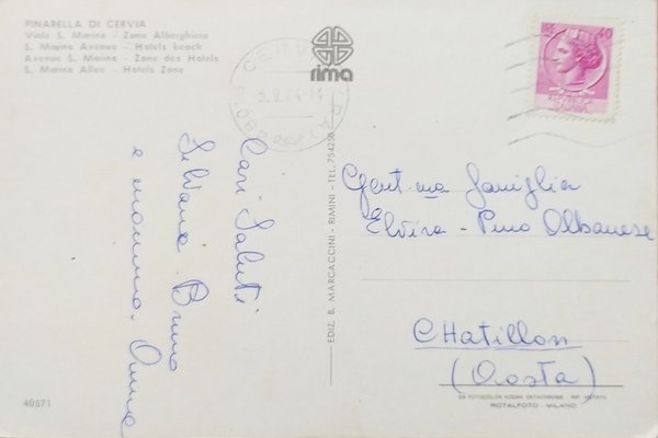 Cartolina - Pinarella di Cervia - Viale S. Marina - …