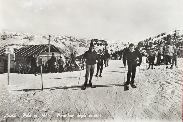 Cartolina - Aosta - Pila - Paradiso degli Sciatori - …