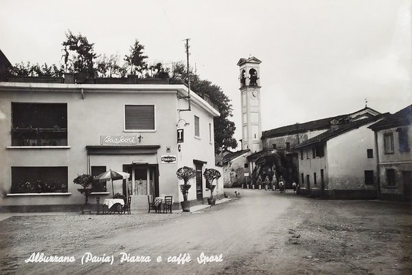 Cartolina - Albuzzano ( Pavia ) - Piazza e Caffe … | Immagine principale