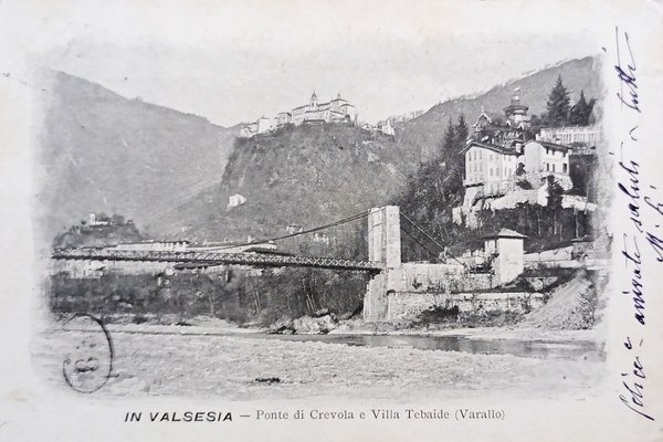 Cartolina - In Valsesia - Ponte di Crevola e Villa …