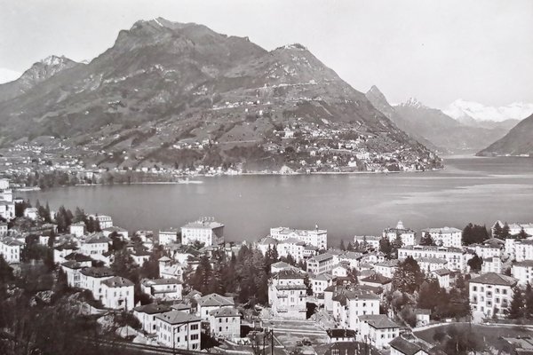 Cartolina - Lugano - Paradiso e Monte Brè - 1954