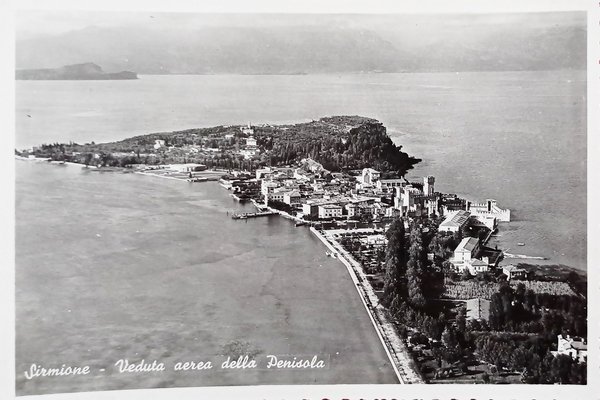 Cartolina - Sirmione - Veduta aerea della Penisola - 1955 …