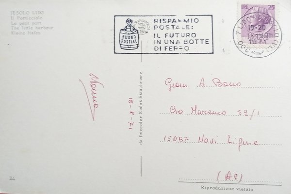 Cartolina - Jesolo Lido - Il Porticciolo - 1971