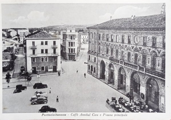Cartolina - Porto Civitanova - Caffè Annibal Caro e Piazza …