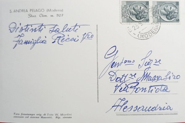 Cartolina - S. Andrea Pelago ( Modena ) - Stazione …