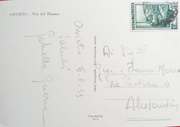 Cartolina - Orvieto - Via del Duomo - 1959
