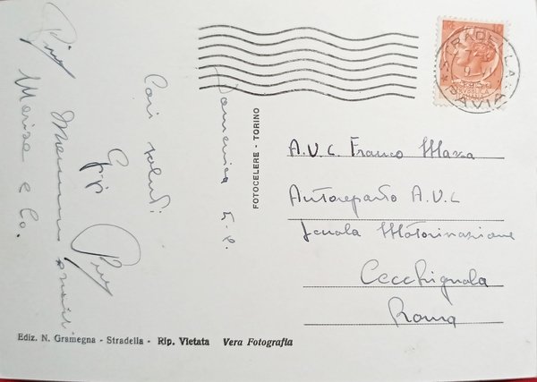 Cartolina - Stradella - Giardini Pubblici - 1956