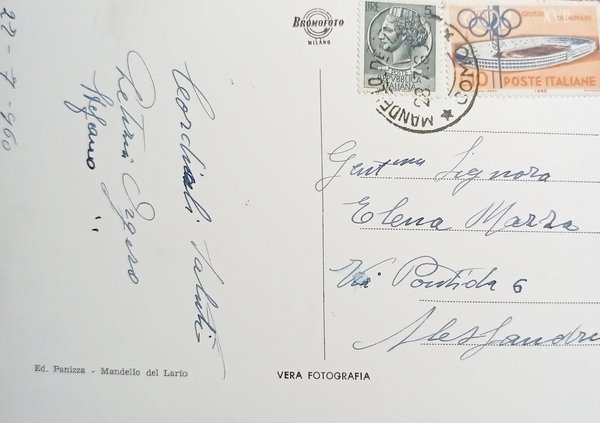 Cartolina - Mandello del Lario - Giardini Pubblici - 1960