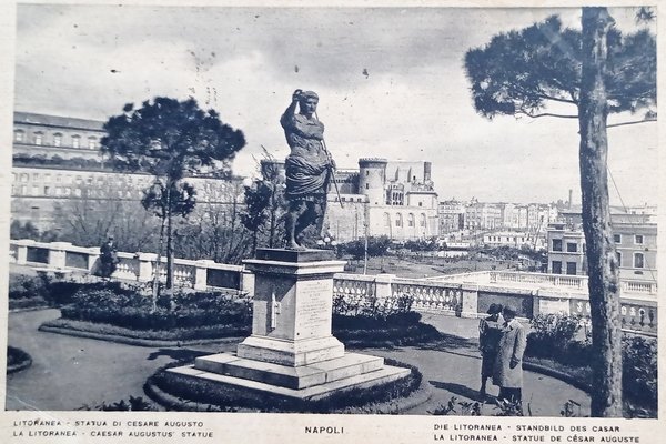 Cartolina - Napoli - Litoranea - Statua di Cesare Augusto …