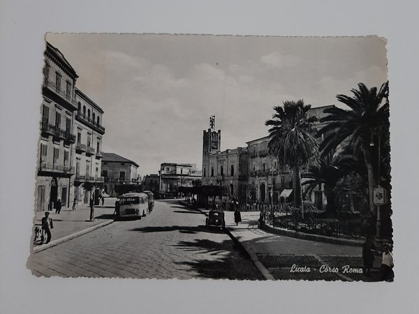 Cartolina Licata Corso Roma - 1950 ca.