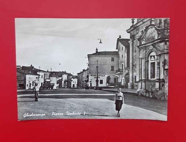 Cartolina Ghislarengo - Piazza Umberto I - 1957