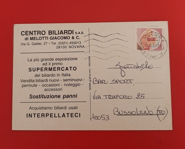Cartolina Centro Biliardi S.A.S. di Melotti Giacomo & C. - …