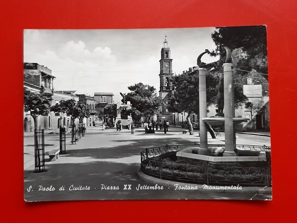 Cartolina S. Paolo di Civitate - Piazza XX Settembre Fontana …
