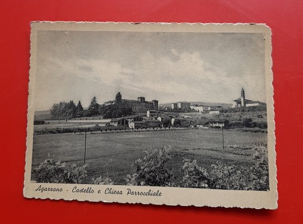 Cartolina Agazzano - Castello e Chiesa Parrochiale - 1938