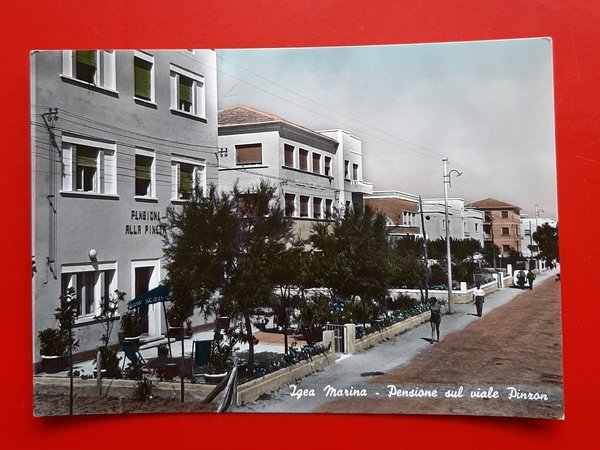 Cartolina Igea Marina - Pensione sul Viale Pinzon - 1955