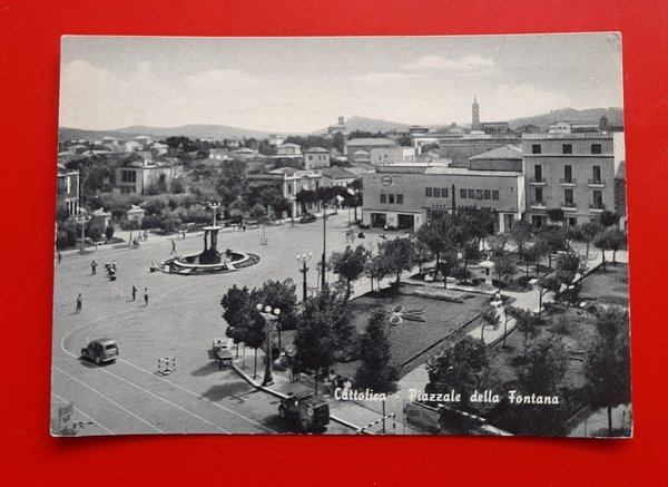 Cartolina Cattolica - Piazza della Fontana - 1955