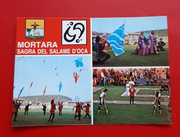 Cartolina Mortara Sagra del Salame D' Oca - 1980