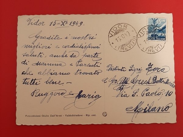 Cartolina Vidor - Filanda e villa Comm. Zadra - Monumento … | Immagine Gallery 2