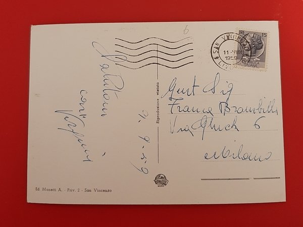 Cartolina S. Vincenzo - Via Aurelia - 1959